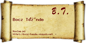 Bocz Tünde névjegykártya